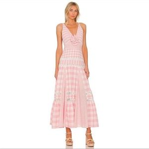 LoveShackFancy Roan dress in Groovy Pink Gingham sz2